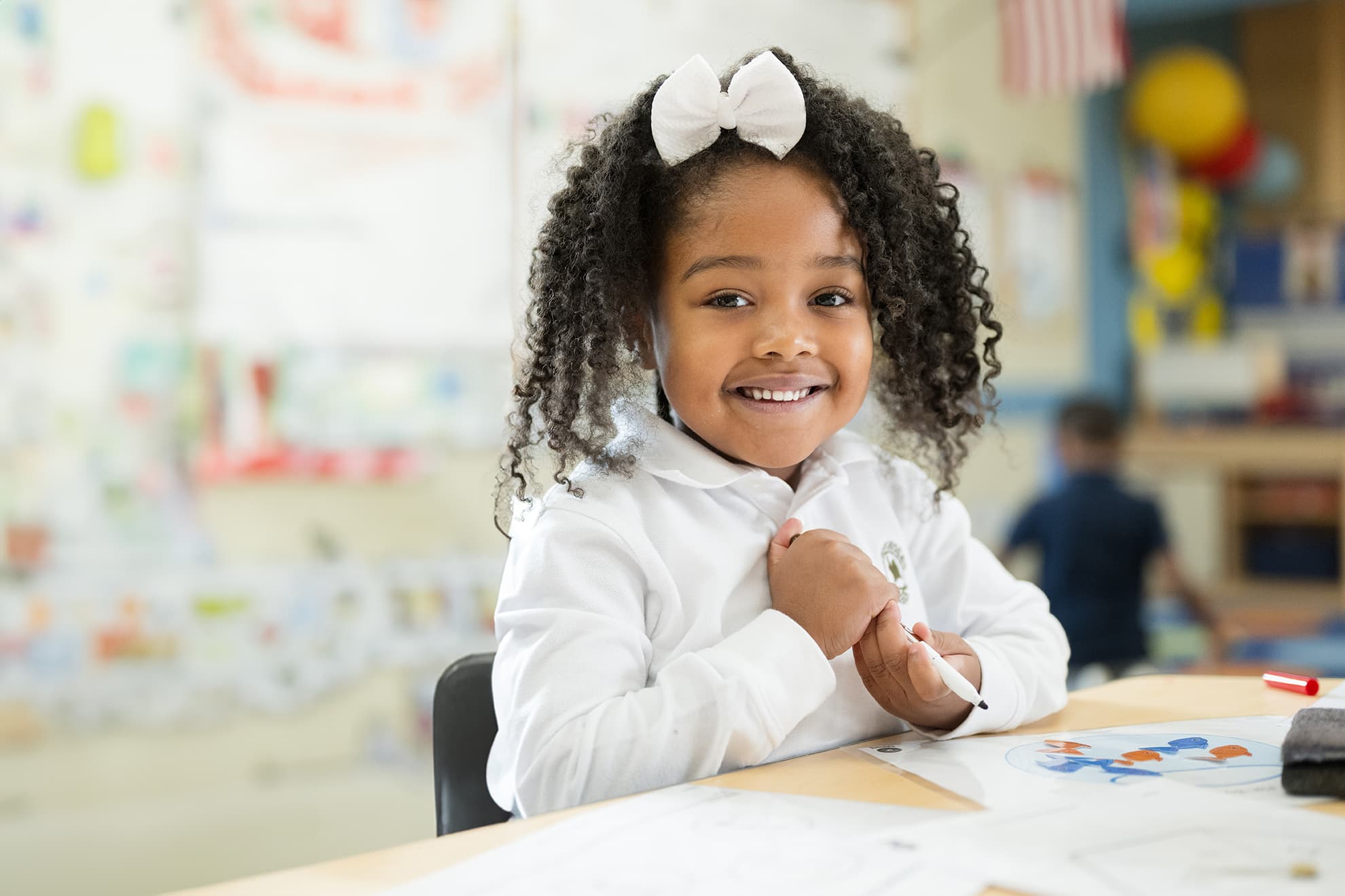 child in Primrose classroom