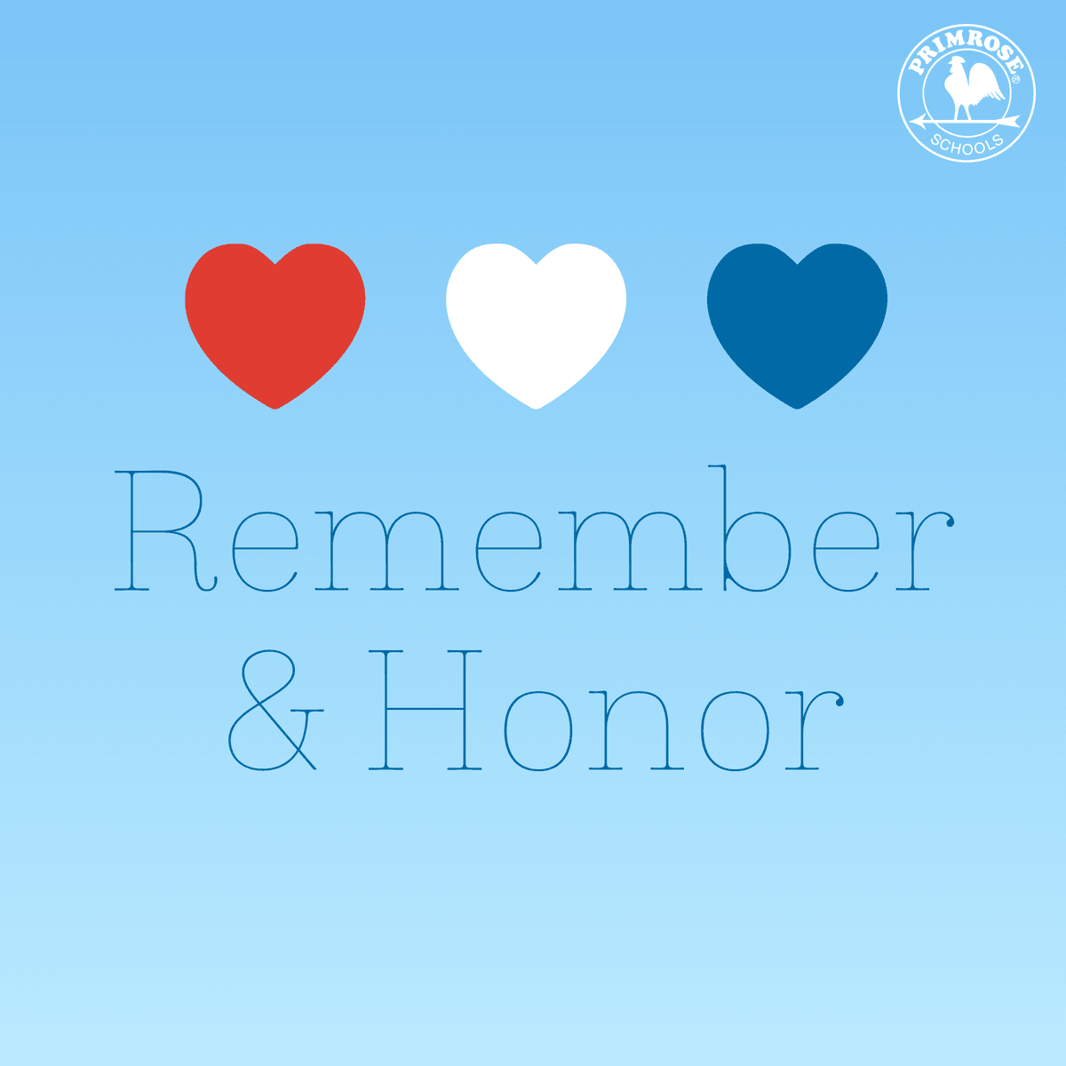 Grahpic with red, white and blue hearts