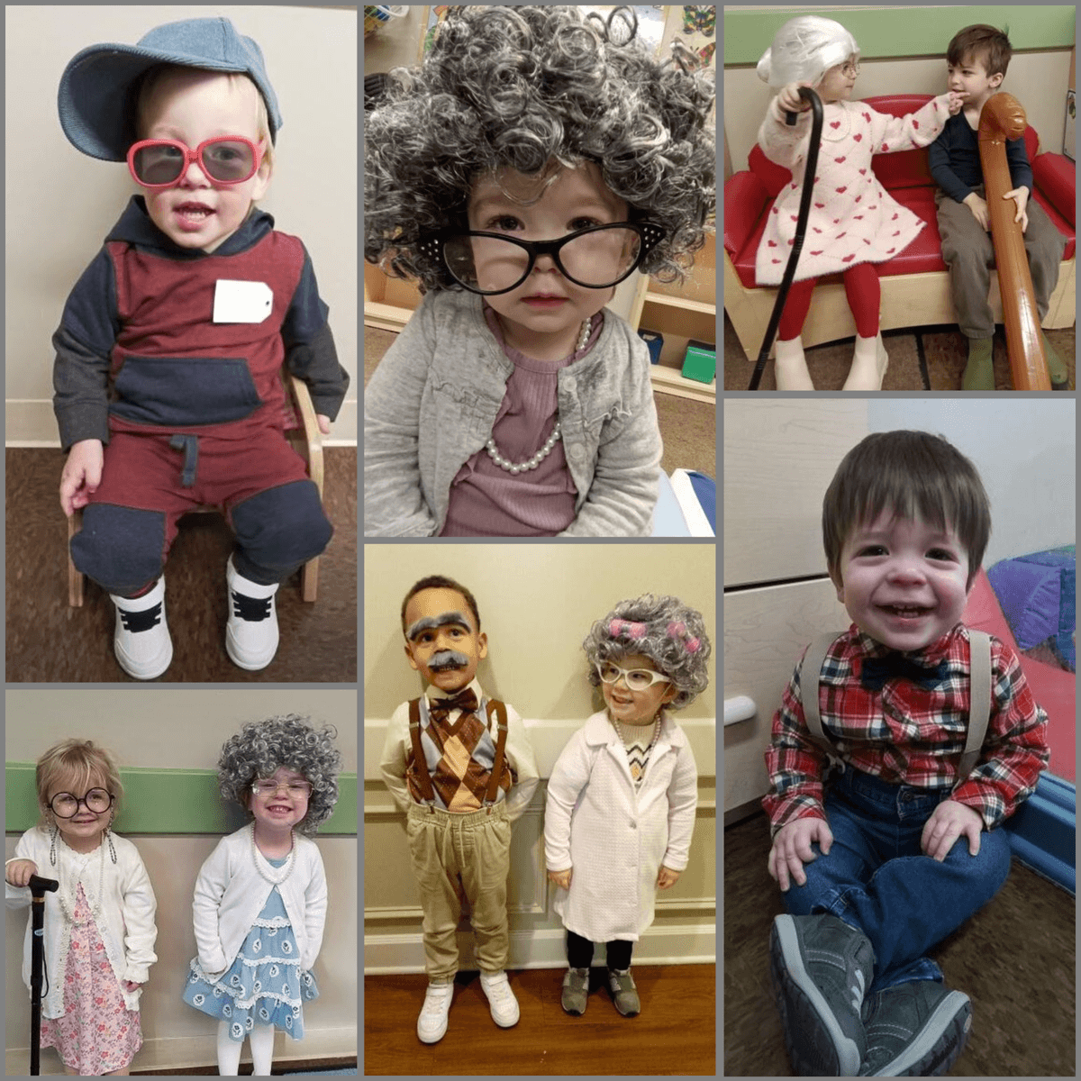 children dressed as elderly people