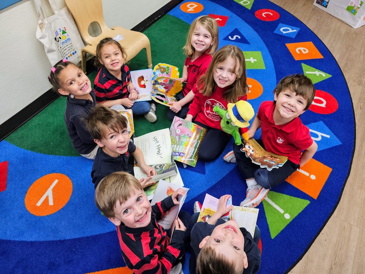 primrose students enjoying reading during circle time