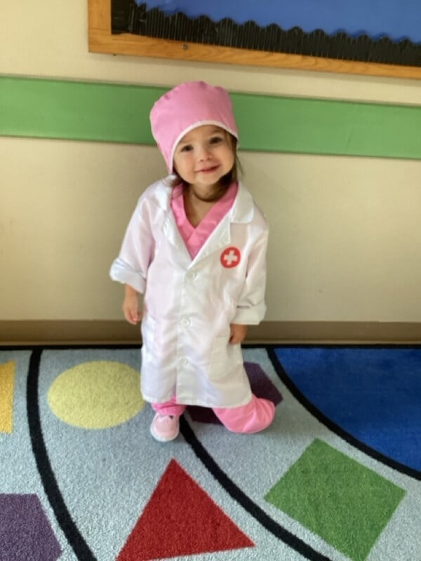 child dressed as a nurse