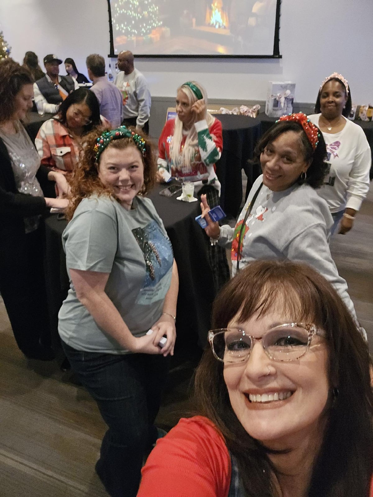 Ms. Kramer, Ms. Huston, Ms. Battle - holiday party