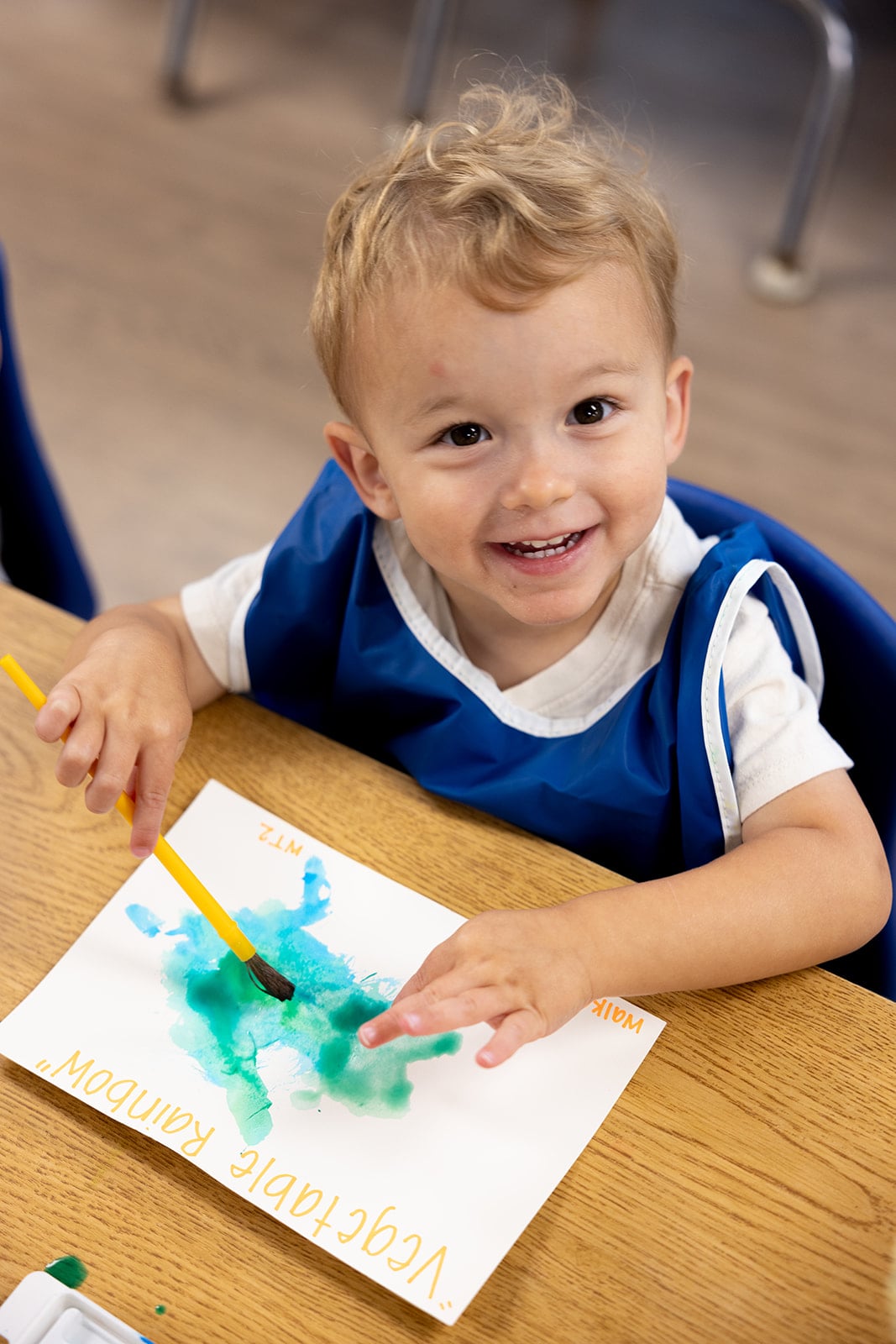 early preschool, painting, childcare, flower mound, happy child