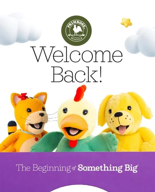 Cat, rooster, and dog puppets