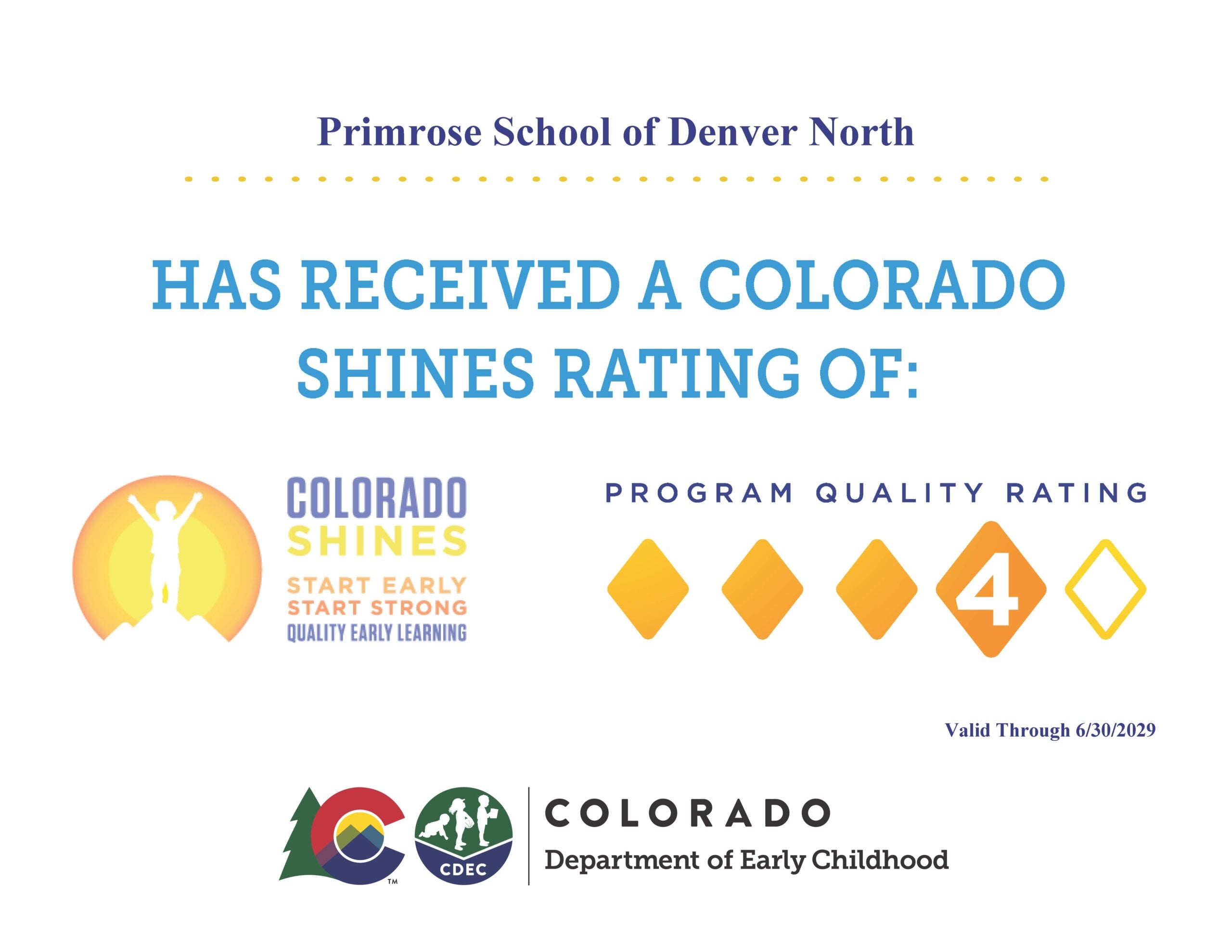Colorado shines, quality preschool, preschool in Denver, preschool near me