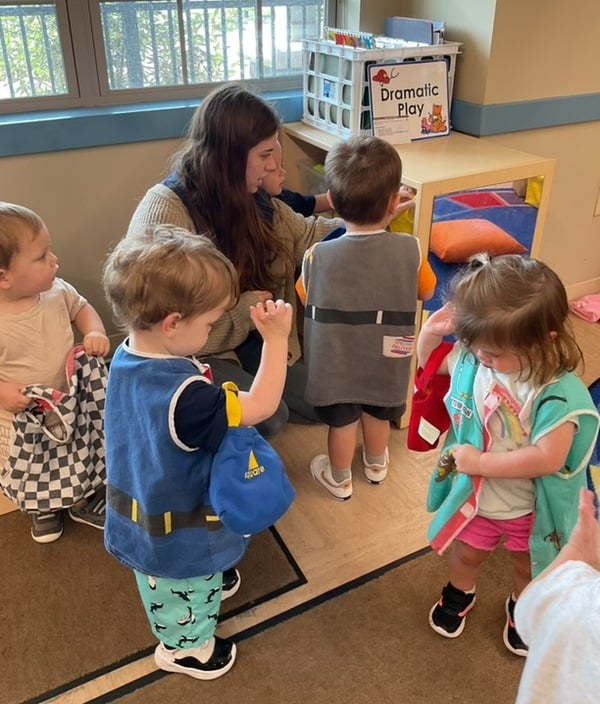 toddler play, toddler care, infant care, day care, dramatic play, learning through play, curriculum, preschool