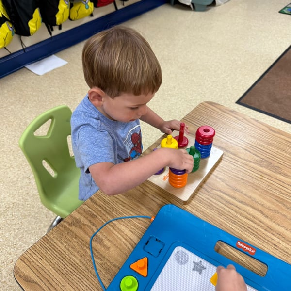 Working on our Math skills and Problem solving skills making patterns