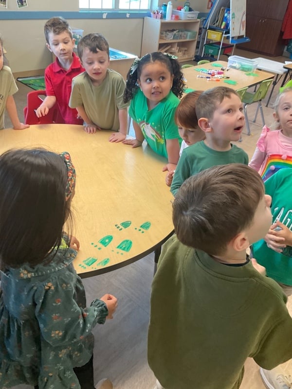 We had a visitor on St. Patrick's Day in PreK 2!