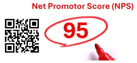 Promotional flyer for Primrose School of Eagan highlighting a 95 Net Promoter Score (NPS) with parent testimonials, QR code, and call-to-action for scheduling a tour.