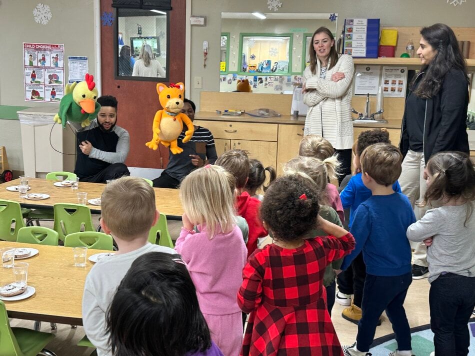 primrose Friends puppets in a classroom