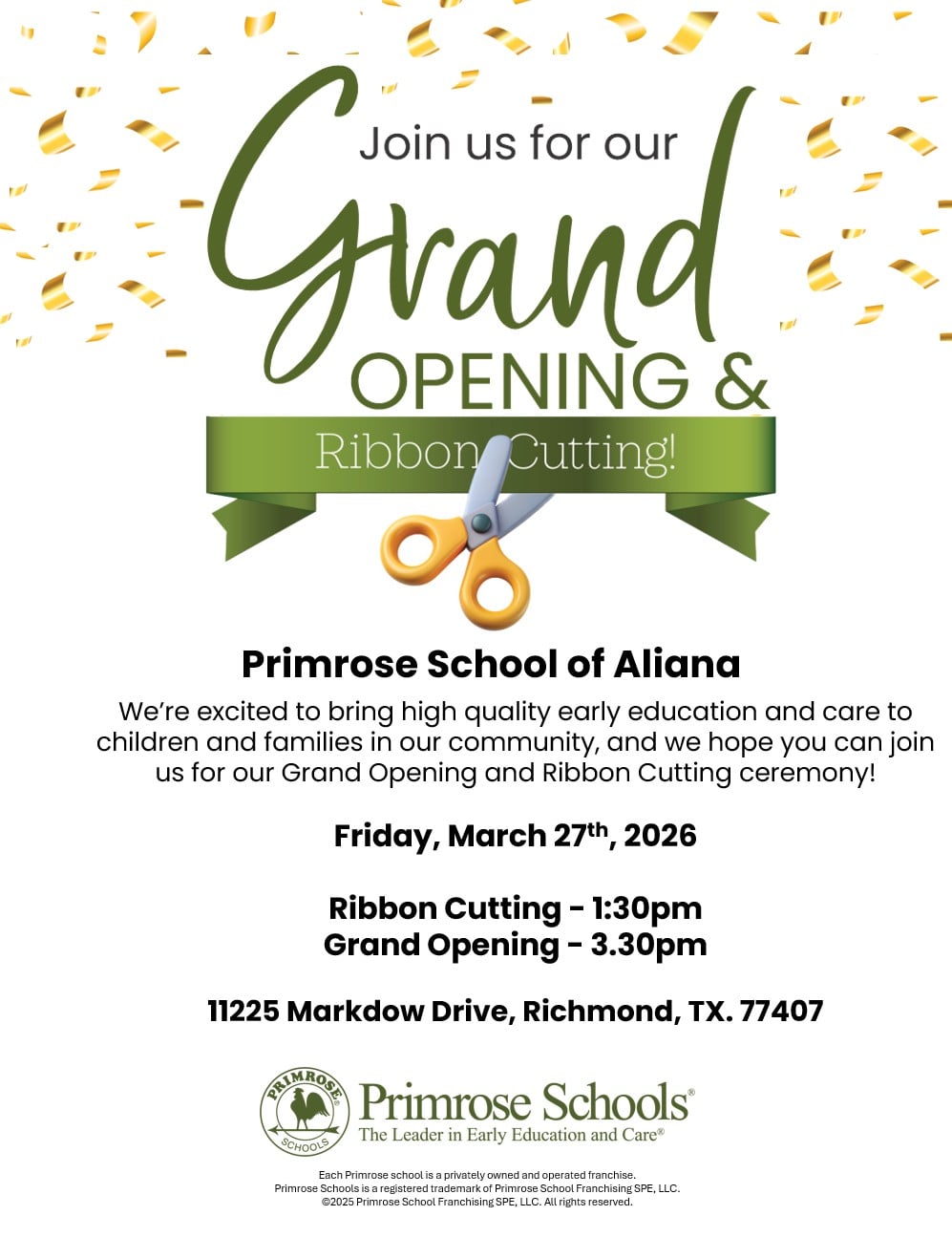 You're Invited - Grand Opening and Ribbon Cutting Ceremony - March 27, 2026
