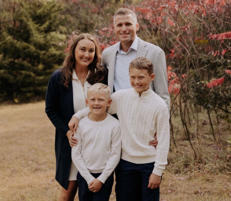 Primrose School of Elkhorn's Owners, The Stichler Family, with their two sons.